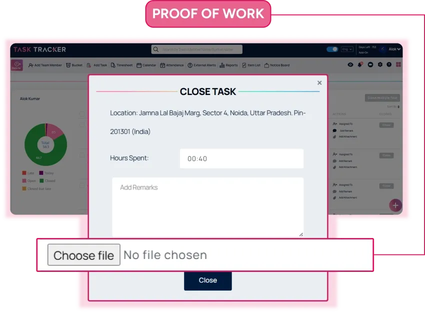 TrackerSuite photo proof-of-work verification for completed tasks